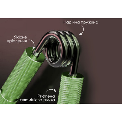 Кистьовий еспандер EasyFit Hand Grip PRO 91 кг зелений (200 lb)