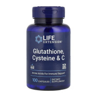 Глутатіон, Цистеїн і вітамін С, Glutathione Cysteine & C - 100 caps