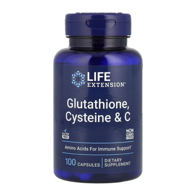 Глутатіон, Цистеїн і вітамін С, Glutathione Cysteine & C - 100 caps