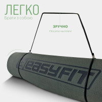 Килимок для йоги та фітнесу EasyFit TPE+TC 6 мм двошаровий чорно-зелений