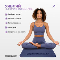 Килимок для йоги та фітнесу EasyFit TPE+TC 6 мм двошаровий синій-блакитний
