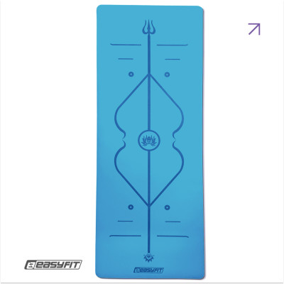Килимок для йоги професійний EasyFit Pro каучук 5 мм Блакитний