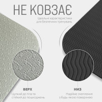 Килимок для йоги та фітнесу EasyFit TPE+TC 6 мм двошаровий + чохол сірий-чорний