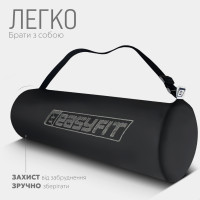 Килимок для йоги та фітнесу EasyFit TPE+TC 6 мм двошаровий + чохол чорно-фіолетовий