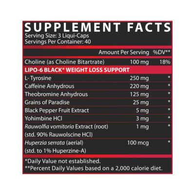 Жироспалювач, Nutrex Lipo 6 Black - 120 caps