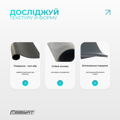 Міні-мат для йоги EasyFit Yoga Pad 3 мм каучук