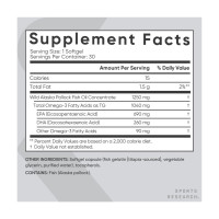 Омега 3, Omega-3 Fish Oil Alaska Pollock 1250mg - 30 softgels