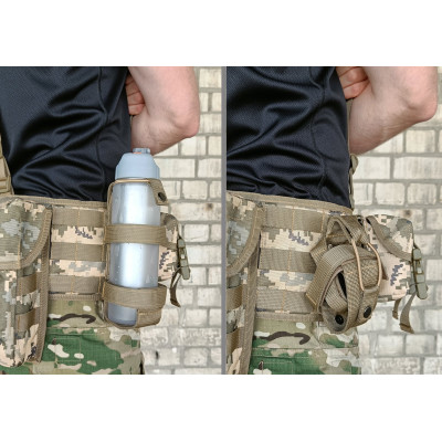 Підсумок під пляшку койот (MOLLE, підсумок на розгрузку, жилет, РПС)