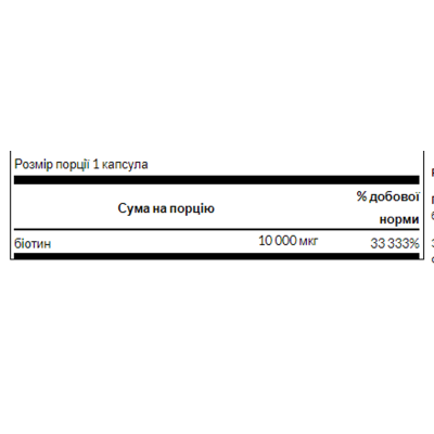 Біотин, Biotin High Potency 10,000 mcg - 60sgels
