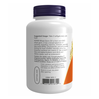 Олія паростків пшениці, Wheat Germ Oil 1130mg - 100 sgels