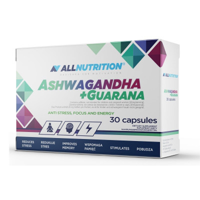 Ашвагандха з гуараною, Ashwagandha 300mg + Guarana - 30caps