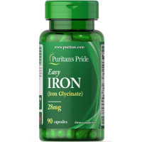 Залізо, Easy Iron 28 mg (Iron Glycinate) - 90 Capsules