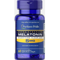 Мелатонін, Melatonin Extra Strength 5mg - 60softgels