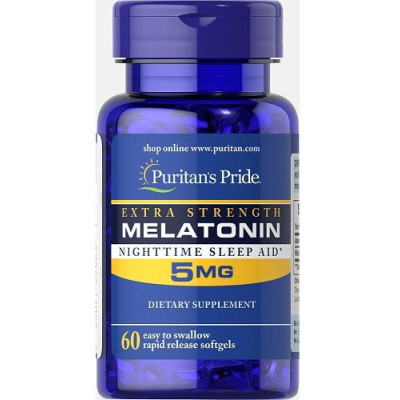 Мелатонін, Melatonin Extra Strength 5mg - 60softgels