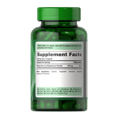 Магній Цитрат, Magnesium Citrate 100 mg - 100 caps
