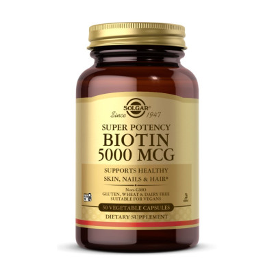 Біотин, Biotin 5000 mcg - 50 vcaps