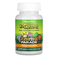 Вітамінний Комплекс із Зелених Суперфудів для Дітей, Animal Parade KidGreenz – 90 tabs Tropical Fruit