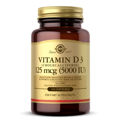 Вітамін Д3, Vitamin D3 Cholecalciferol 125 mcg 5000 IU - 100 softgels Вітамін Д3, Vitamin D3 Cholecalciferol 125 mcg 5000 IU - 100 softgels