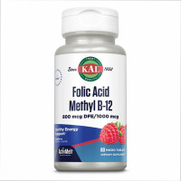 Фолієва кислота та метил Б12, Folic Acid Methyl B-12 800mcg - 60 tabs Raspberry