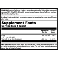 Фолієва кислота та метил Б12, Folic Acid Methyl B-12 800mcg - 60 tabs Raspberry