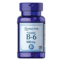 Вітамін Б-6, Vitamin B-6 (Pyridoxine Hydrochloride) 100mg - 100tabs