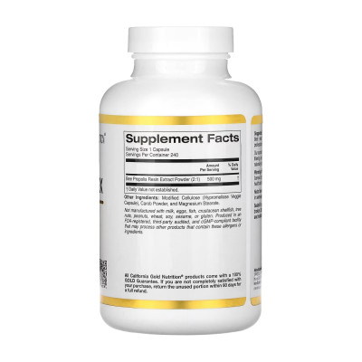 Бджолиний прополіс, Bee Propolis 2X 500mg - 240 caps
