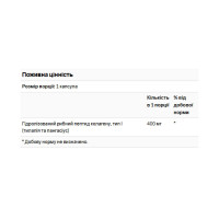 Колаген I типу, Type I Hydrolyzed Marine Collagen Peptides 400mg - 60 caps