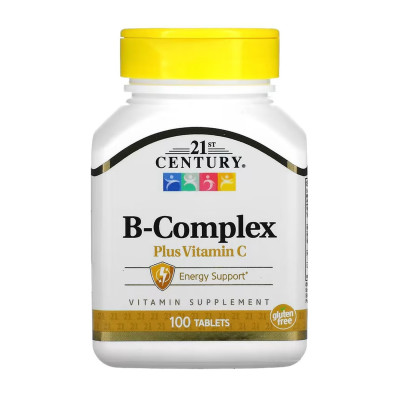 Комплекс вітамінів групи Б з вітаміном С, B Complex plus Vitamin C - 100 tabs