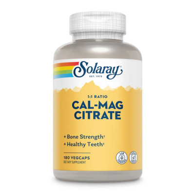 Кальцій та Магній Цитрат, Solaray Cal-Mag Citrate - 180 veg caps