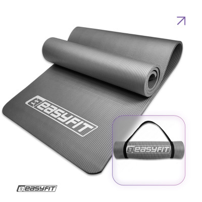 Килимок для фітнесу та йоги EasyFit NBR 10 мм Сірий