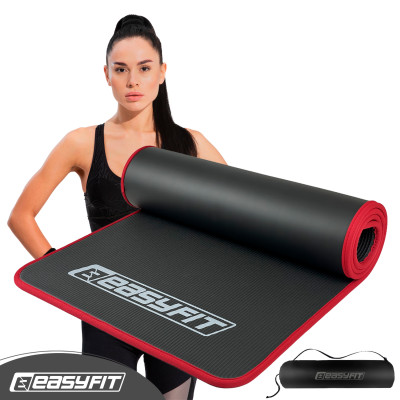 Килимок для йоги та фітнесу EasyFit Flex Pro з червоним кантом