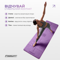 Килимок для йоги та фітнесу EasyFit Polarity Padma з ремнем