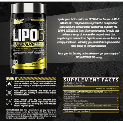 Жироспалювач, Lipo 6 BLACK INTENSE - 60 caps