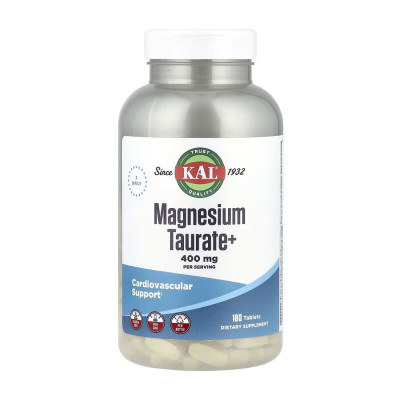 Магній Таурат, Magnesium Taurate 400mg - 180 tabs Магній Таурат, Magnesium Taurate 400mg - 180 tabs