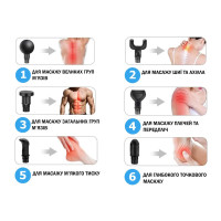 Перкусійний масажер EasyFit Percussio для тіла з 6 насадками