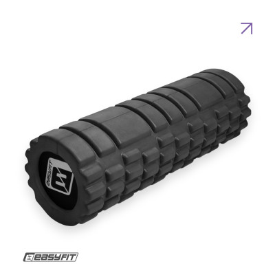 Масажний ролер EasyFit Solid Grid Roller Mini 30 см чорний