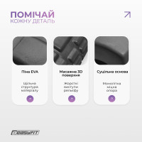 Масажний ролер EasyFit Solid Grid Roller Mini 30 см чорний