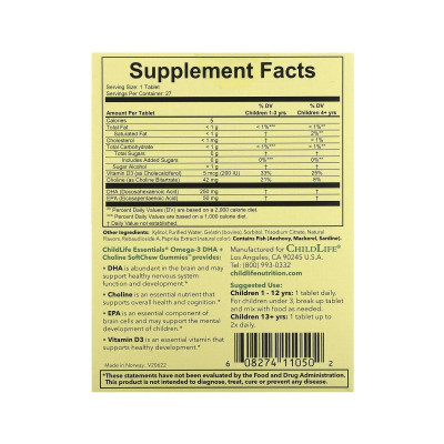 Омега 3 з Холіном, Omega-3 DHA + Choline - 27 tabs Natural Passion Fruit