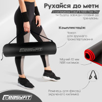 Килимок для йоги та фітнесу EasyFit Flex Pro з червоним кантом