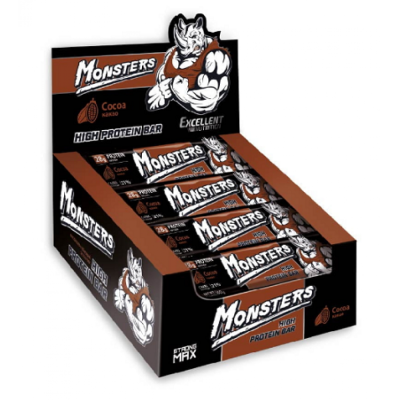 Протеїнові батончики, Strong Max - 80g x 20шт Cocoa