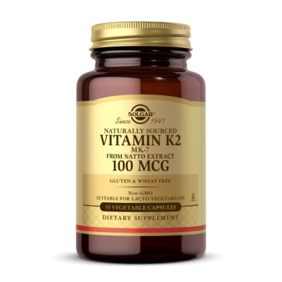 Вітамін К2, Naturally Sourced Vitamin K2 (MK-7) 100mcg - 50 vcaps Вітамін К2, Naturally Sourced Vitamin K2 (MK-7) 100mcg - 50 vcaps