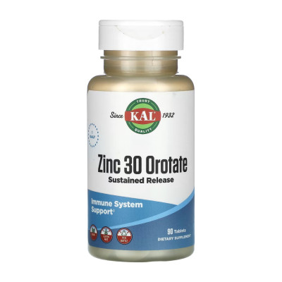 Цинк Оротат 30 мг, Zinc 30 Orotate Sustained Release - 90 tabs Цинк Оротат 30 мг, Zinc 30 Orotate Sustained Release - 90 tabs