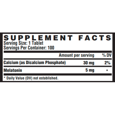 Мелатонін, Melatonin 5 mg - 100ct