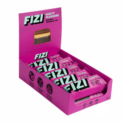 Протеїнові батончики, FIZI Chocolate Bar - 10х45g Hazelnut-Himalayan Salt