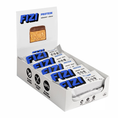 Протеїнові батончики, FIZI Protein Bar - 10х45g Almond-Choco