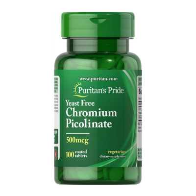 Хром Піколінат, Chromium Picolinate 500 mcg Yeast Free - 100 tabs Хром Піколінат, Chromium Picolinate 500 mcg Yeast Free - 100 tabs