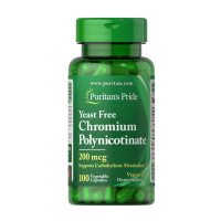 Хром полінікотинат, Chromium Polynicotinate 200 mcg Yeast Free - 100 veg caps