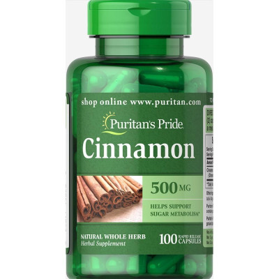 Кориця, Cinnamon 500 mg - 100 caps