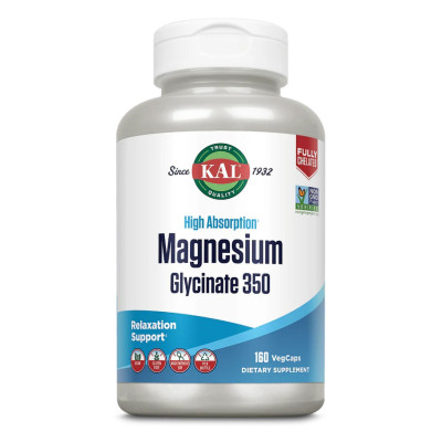 Магній гліцинат, Magnesium Bisglycinate 350 - 160 veg caps