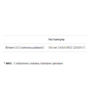 Вітамін Д3, Vitamin D3 4000IU - 120 softgels